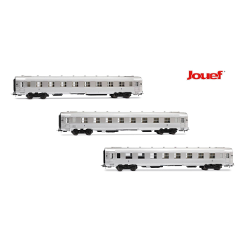 Set de 3 voitures courtes DEV Inox, ép. IIIa SNCF | LR Presse Set de 3 voitures courtes DEV Inox, ép. IIIa SNCF | LR Presse